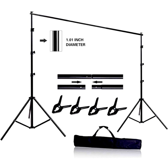 10ft x 8.5ft Adjustable Photography Backdrop Photo Video Background Stand Kit